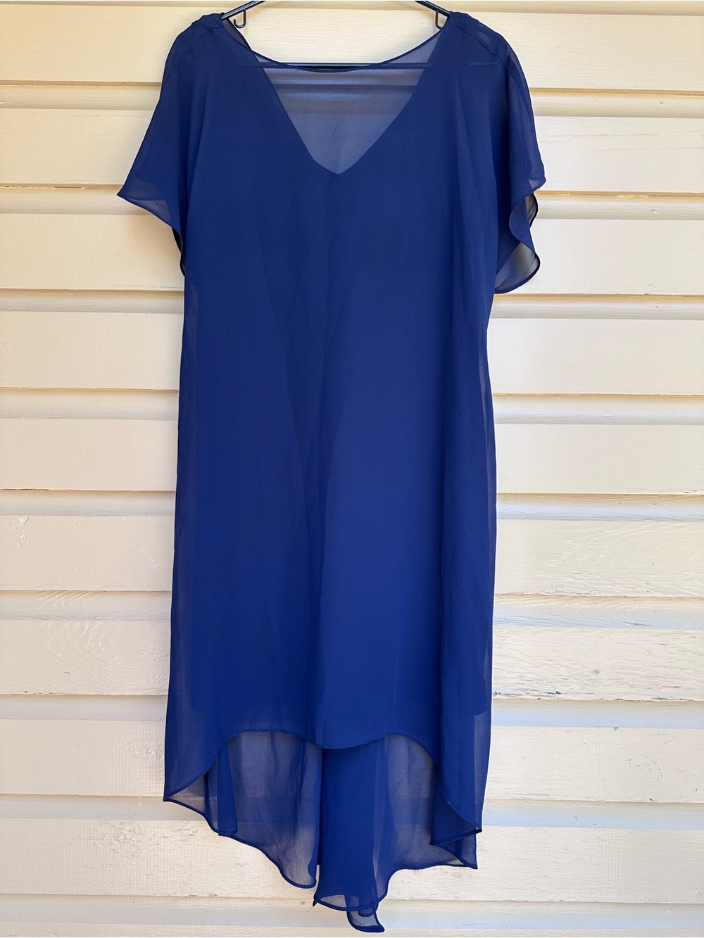 Adrianna Papell Navy Blue Dress Knee Length Size Medium